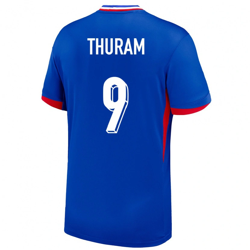 Danxen Heren Frankrijk Marcus Thuram #9 Blauw Thuisshirt Thuistenue 24-26 T-Shirt