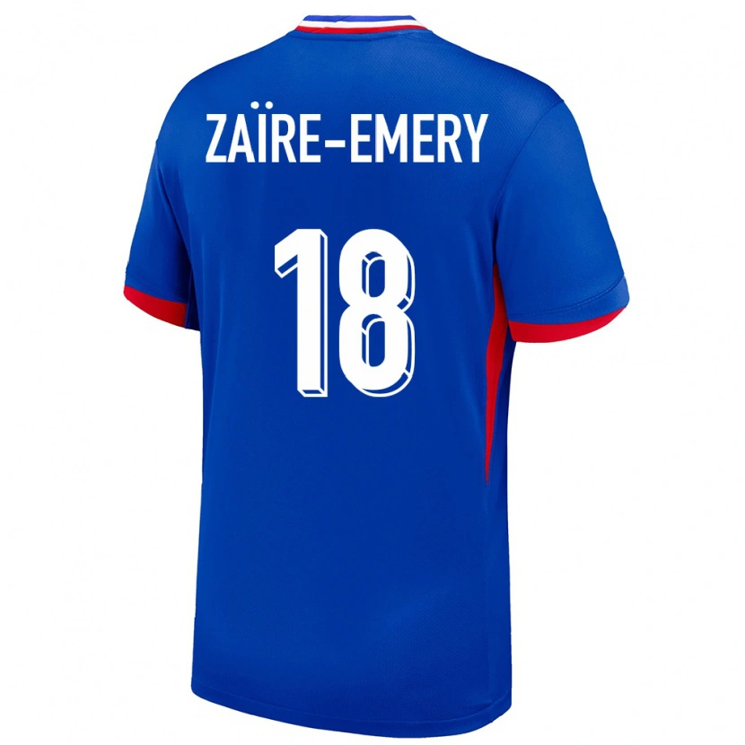 Danxen Heren Frankrijk Warren Zaïre-Emery #18 Blauw Thuisshirt Thuistenue 24-26 T-Shirt