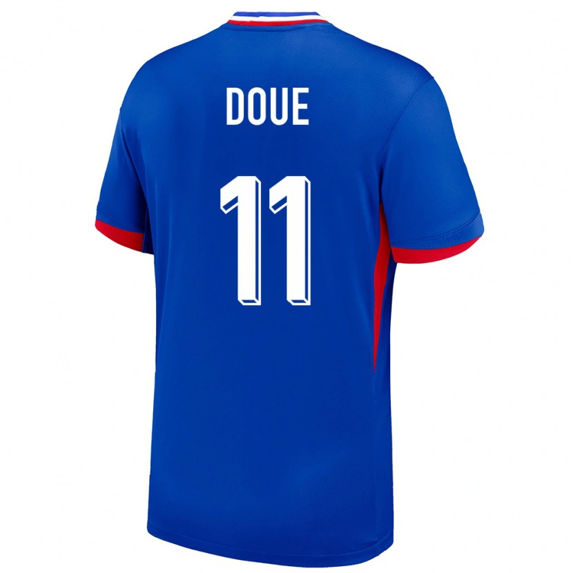 Danxen Heren Frankrijk Désiré Doué #11 Blauw Thuisshirt Thuistenue 24-26 T-Shirt