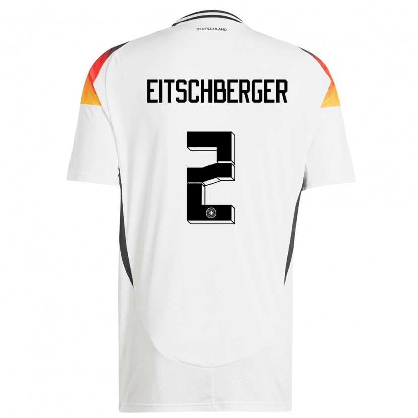 Danxen Heren Duitsland Julian Eitschberger #2 Wit Thuisshirt Thuistenue 24-26 T-Shirt