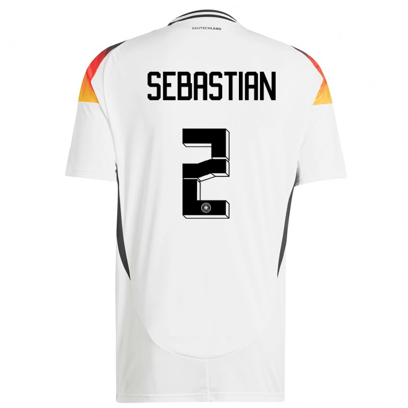 Danxen Heren Duitsland Jordy Sebastian #2 Wit Thuisshirt Thuistenue 24-26 T-Shirt