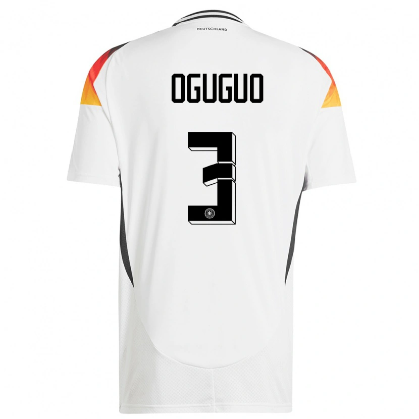 Danxen Heren Duitsland Elijah Oguguo #3 Wit Thuisshirt Thuistenue 24-26 T-Shirt
