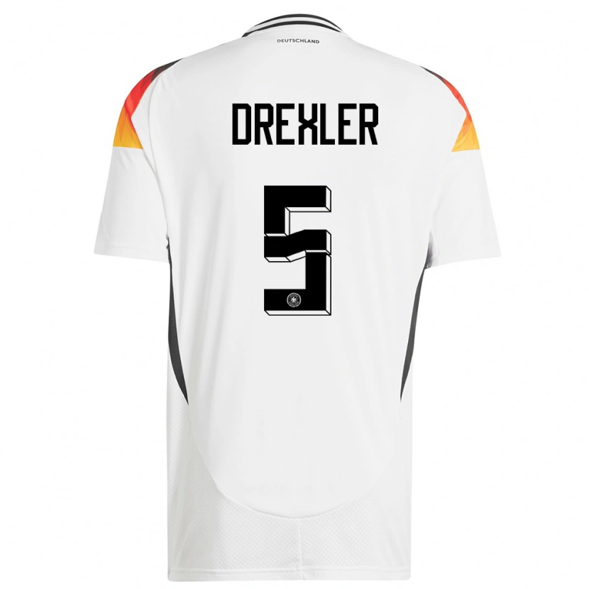 Danxen Heren Duitsland Tim Drexler #5 Wit Thuisshirt Thuistenue 24-26 T-Shirt