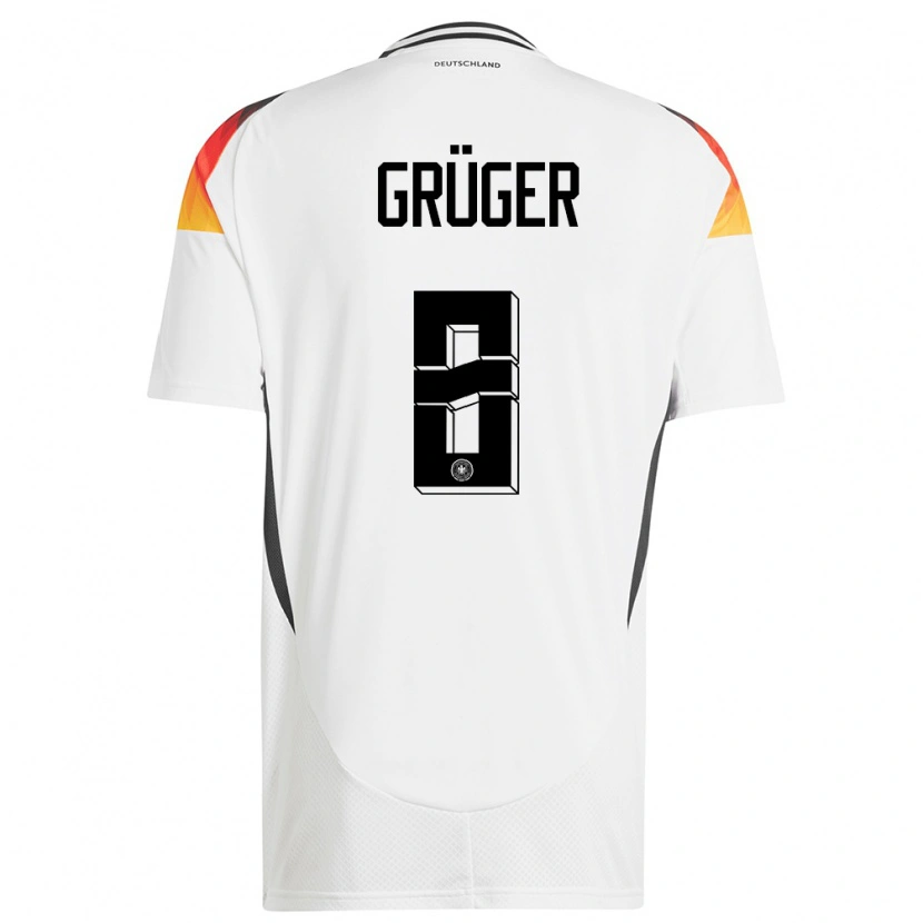 Danxen Heren Duitsland Max Grüger #8 Wit Thuisshirt Thuistenue 24-26 T-Shirt