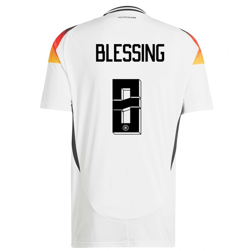 Danxen Heren Duitsland Èlisée Blessing #8 Wit Thuisshirt Thuistenue 24-26 T-Shirt
