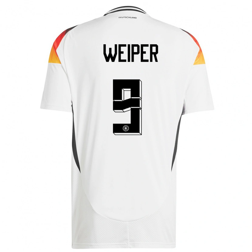 Danxen Heren Duitsland Nelson Weiper #9 Wit Thuisshirt Thuistenue 24-26 T-Shirt