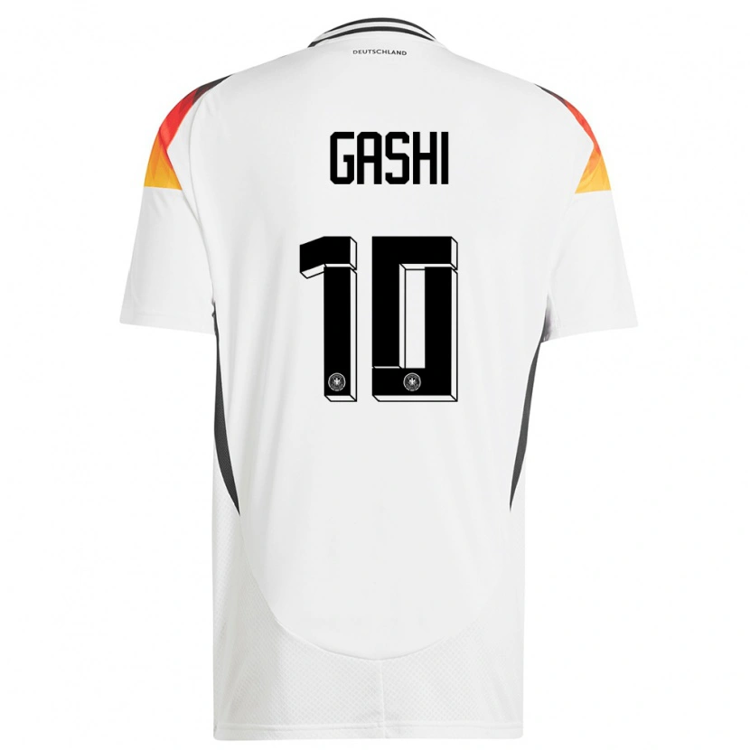 Danxen Heren Duitsland Yll Gashi #10 Wit Thuisshirt Thuistenue 24-26 T-Shirt