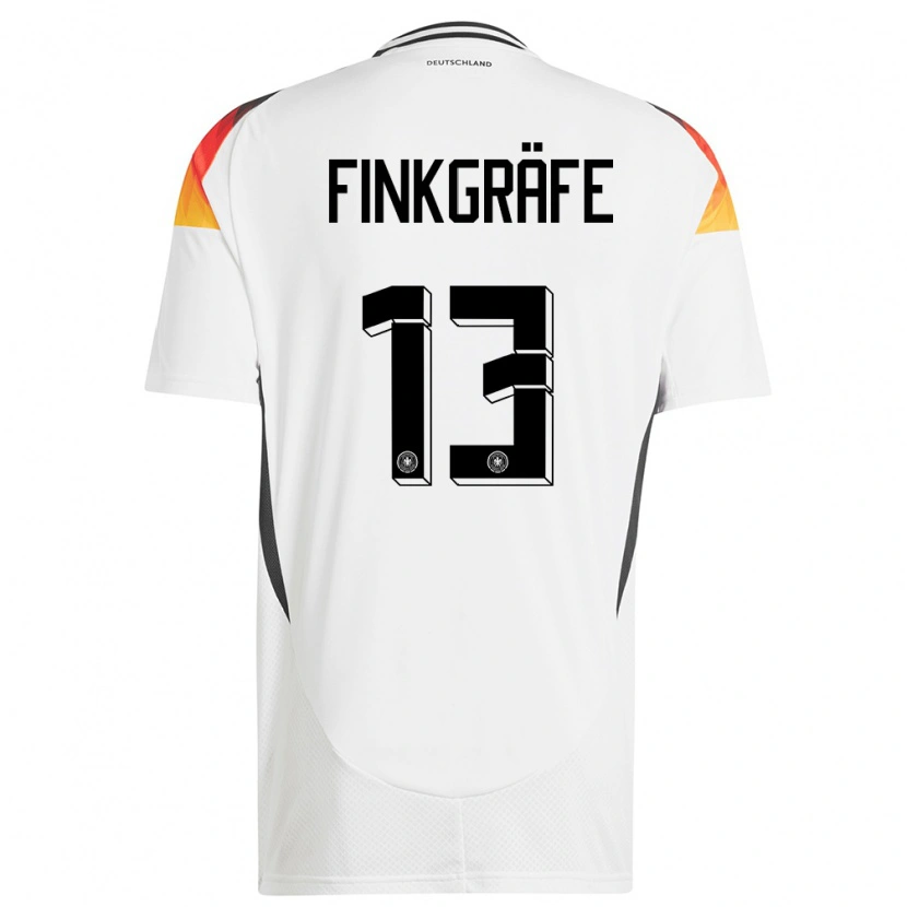 Danxen Heren Duitsland Max Finkgräfe #13 Wit Thuisshirt Thuistenue 24-26 T-Shirt