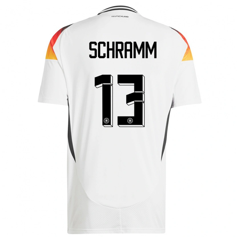 Danxen Heren Duitsland Collin Schramm #13 Wit Thuisshirt Thuistenue 24-26 T-Shirt