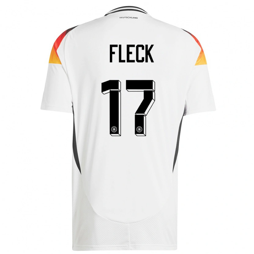Danxen Heren Duitsland Fritz Fleck #17 Wit Thuisshirt Thuistenue 24-26 T-Shirt