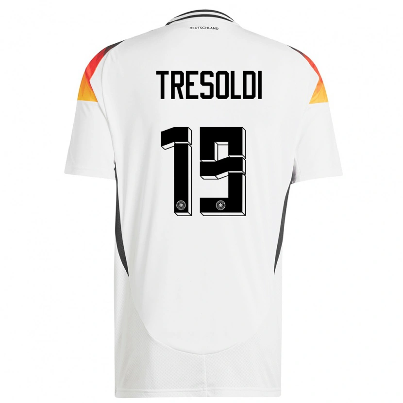 Danxen Heren Duitsland Nicolò Tresoldi #19 Wit Thuisshirt Thuistenue 24-26 T-Shirt