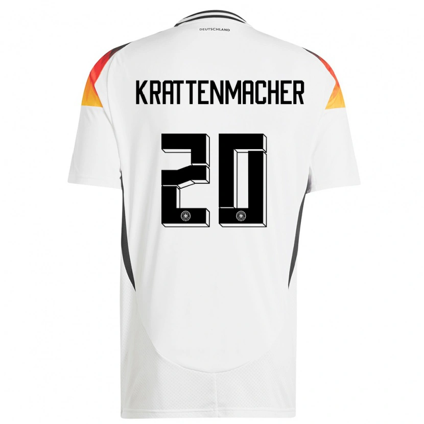 Danxen Heren Duitsland Maurice Krattenmacher #20 Wit Thuisshirt Thuistenue 24-26 T-Shirt