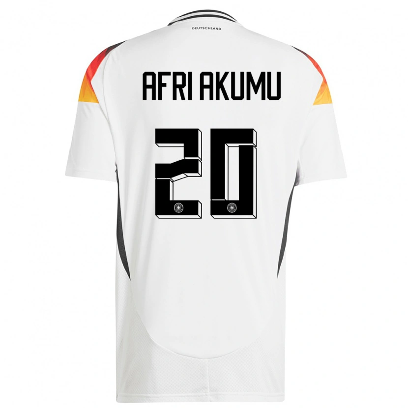 Danxen Heren Duitsland Maik Afri Akumu #20 Wit Thuisshirt Thuistenue 24-26 T-Shirt