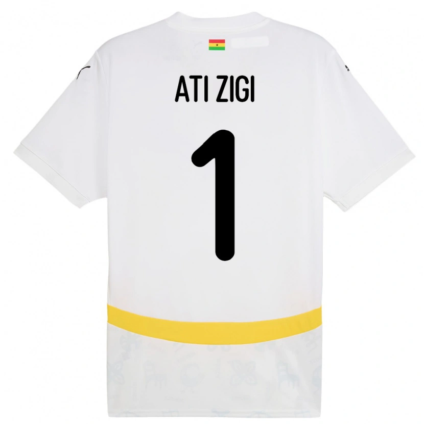 Danxen Heren Ghana Lawrence Ati Zigi #1 Wit Thuisshirt Thuistenue 24-26 T-Shirt