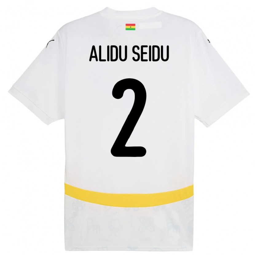 Danxen Heren Ghana Alidu Seidu #2 Wit Thuisshirt Thuistenue 24-26 T-Shirt