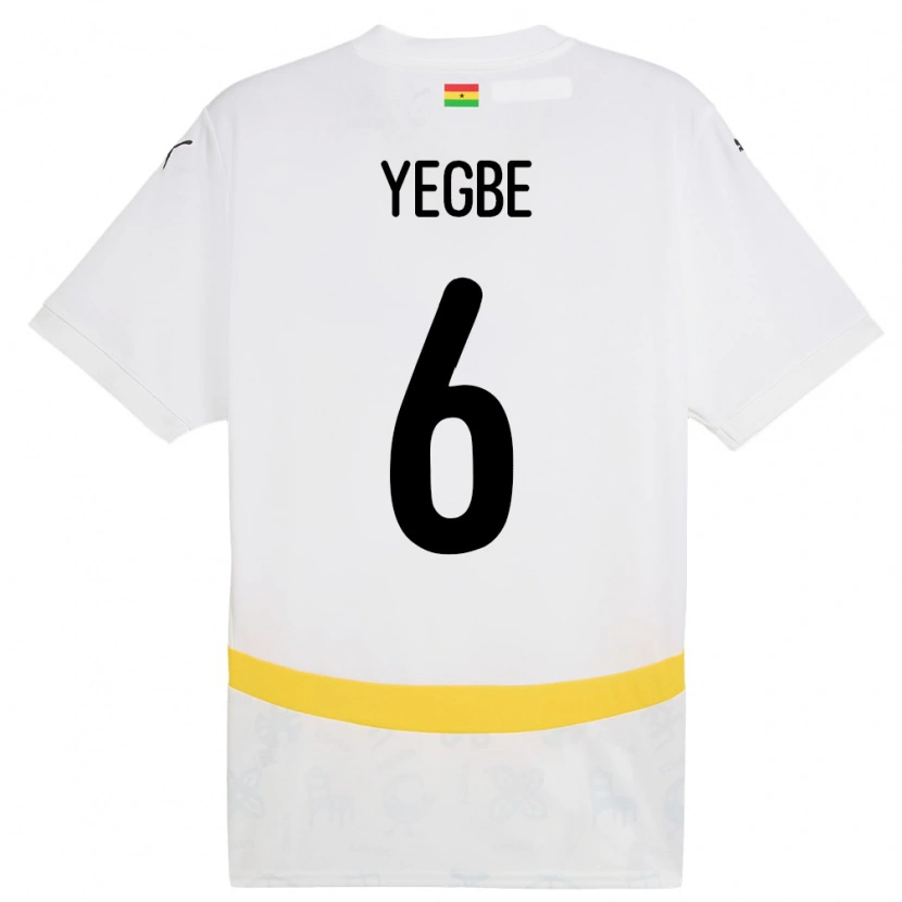 Danxen Heren Ghana Terry Yegbe #6 Wit Thuisshirt Thuistenue 24-26 T-Shirt