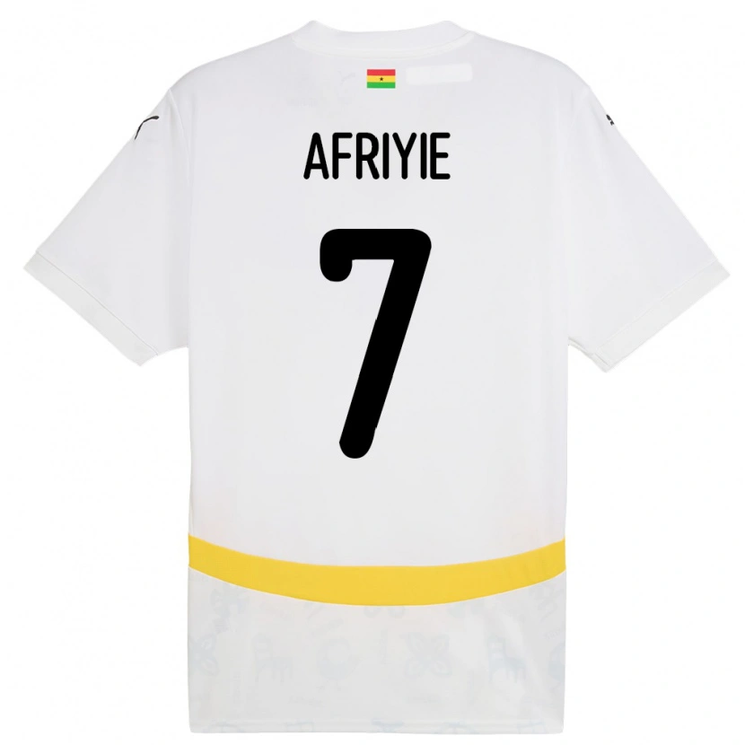 Danxen Heren Ghana Jerry Afriyie #7 Wit Thuisshirt Thuistenue 24-26 T-Shirt