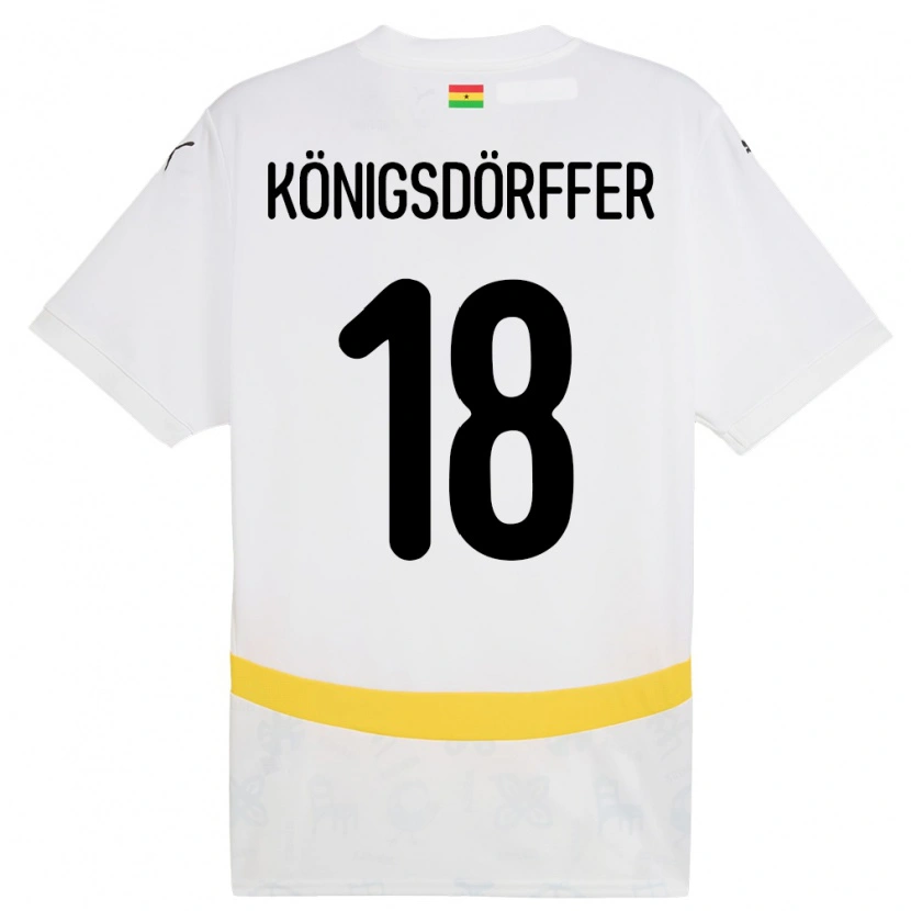 Danxen Heren Ghana Ransford Königsdörffer #18 Wit Thuisshirt Thuistenue 24-26 T-Shirt