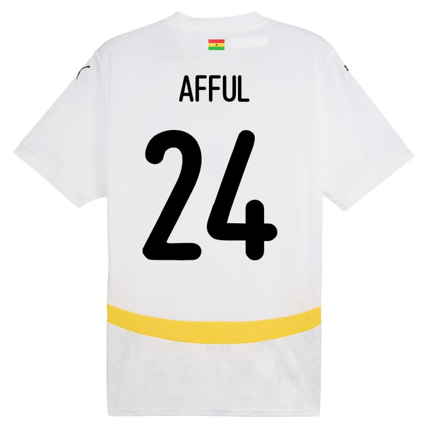 Danxen Heren Ghana Isaac Afful #24 Wit Thuisshirt Thuistenue 24-26 T-Shirt