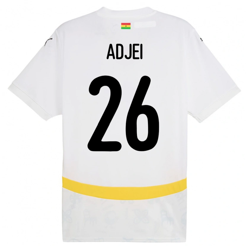 Danxen Heren Ghana Nathaniel Adjei #26 Wit Thuisshirt Thuistenue 24-26 T-Shirt