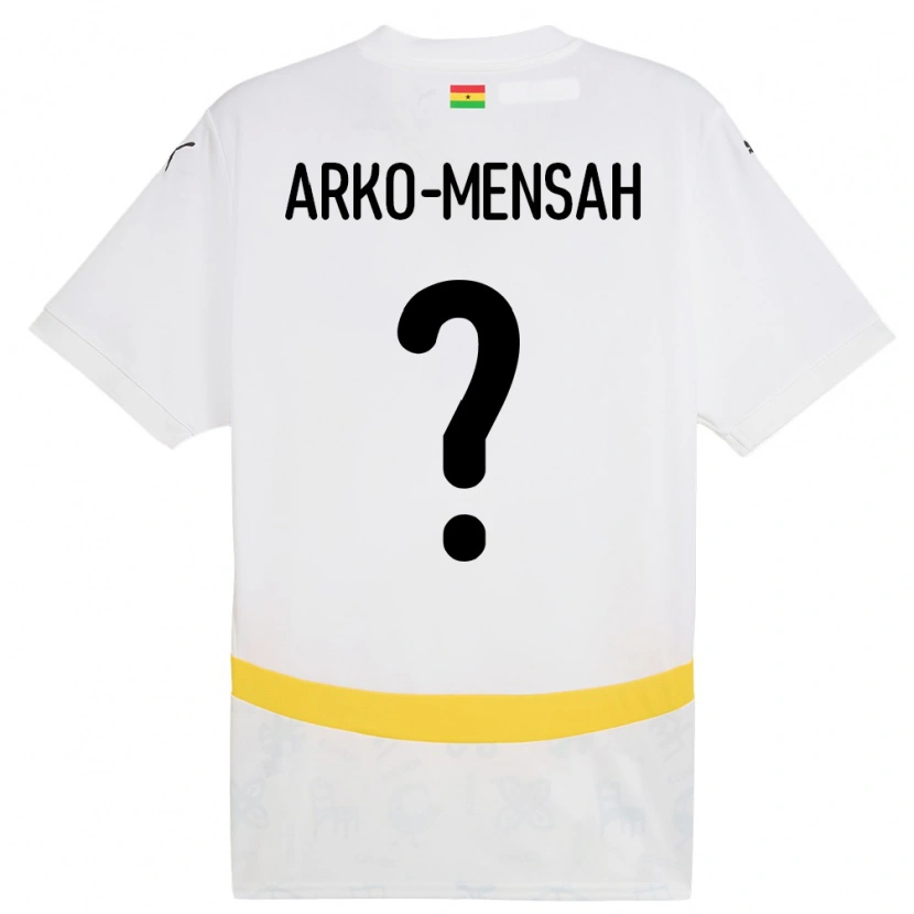 Danxen Heren Ghana Edmund Arko-Mensah #0 Wit Thuisshirt Thuistenue 24-26 T-Shirt