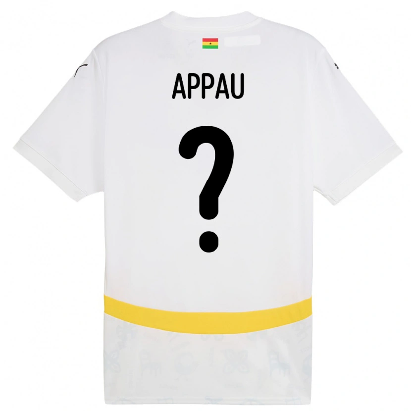 Danxen Heren Ghana Emmanuel Appau #0 Wit Thuisshirt Thuistenue 24-26 T-Shirt