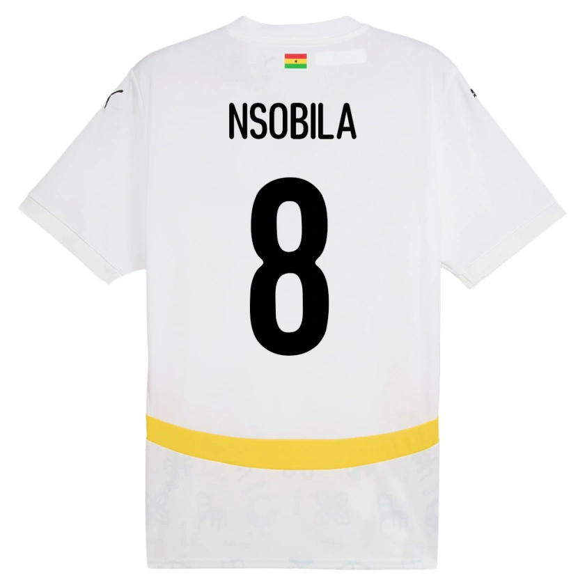 Danxen Heren Ghana Dominic Nsobila #8 Wit Thuisshirt Thuistenue 24-26 T-Shirt