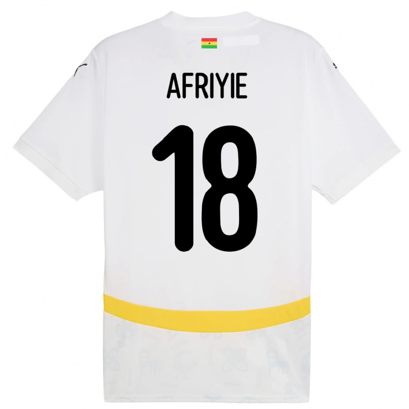 Danxen Heren Ghana Daniel Afriyie #18 Wit Thuisshirt Thuistenue 24-26 T-Shirt