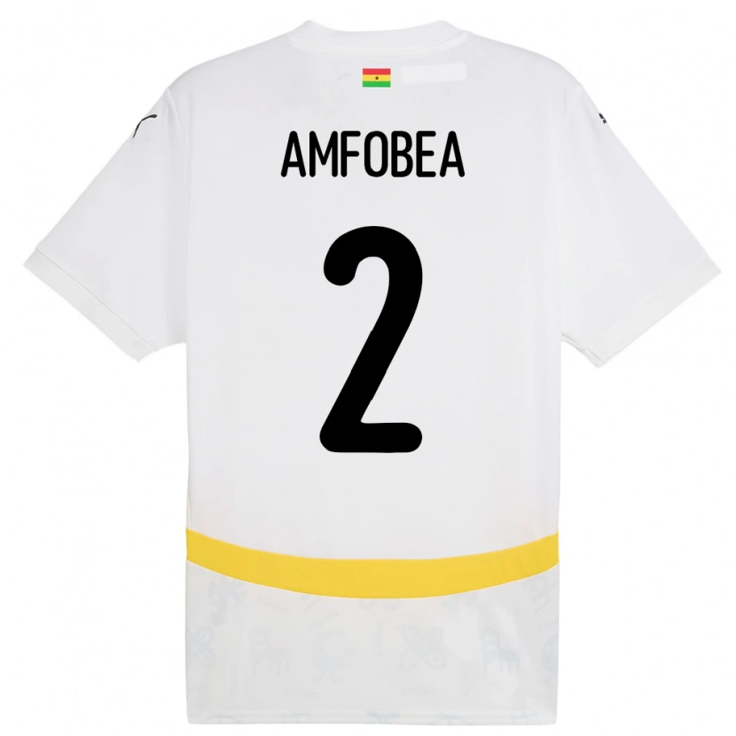 Danxen Heren Ghana Gladys Amfobea #2 Wit Thuisshirt Thuistenue 24-26 T-Shirt
