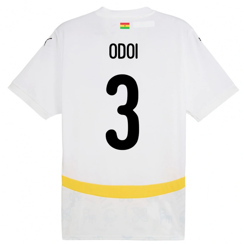 Danxen Heren Ghana Denis Odoi #3 Wit Thuisshirt Thuistenue 24-26 T-Shirt