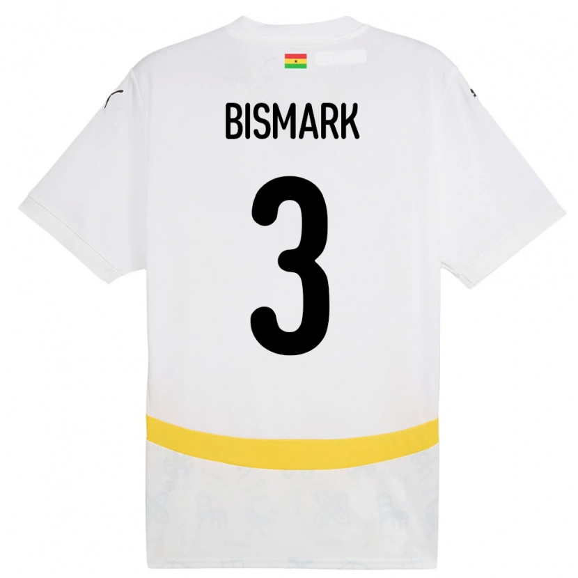 Danxen Heren Ghana Anim Bismark #3 Wit Thuisshirt Thuistenue 24-26 T-Shirt