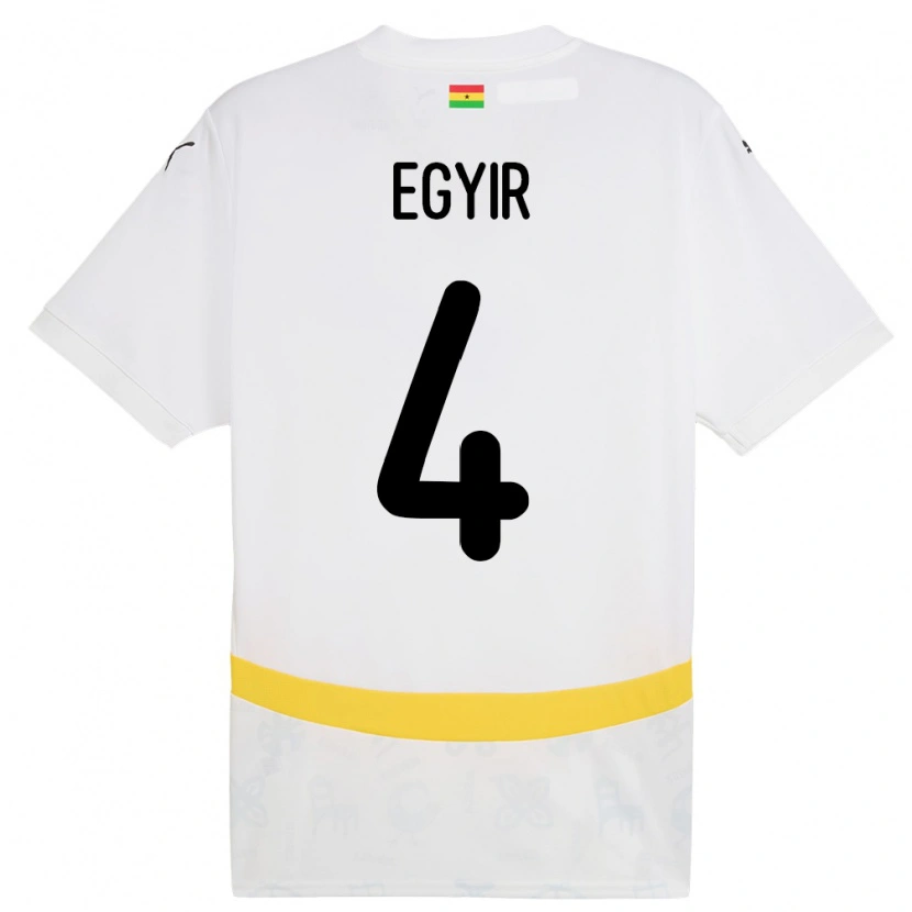 Danxen Heren Ghana Janet Egyir #4 Wit Thuisshirt Thuistenue 24-26 T-Shirt