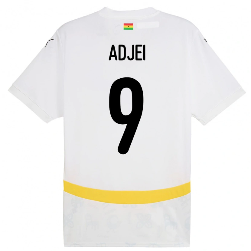 Danxen Heren Ghana Vivian Adjei #9 Wit Thuisshirt Thuistenue 24-26 T-Shirt