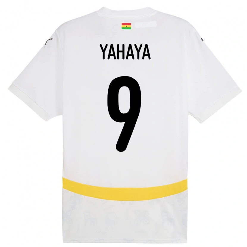 Danxen Heren Ghana Mohammed Yahaya #9 Wit Thuisshirt Thuistenue 24-26 T-Shirt