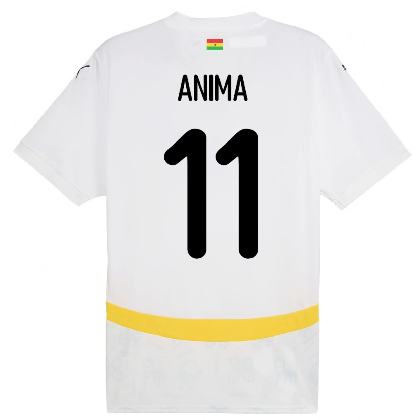 Danxen Heren Ghana Naomi Anima #11 Wit Thuisshirt Thuistenue 24-26 T-Shirt