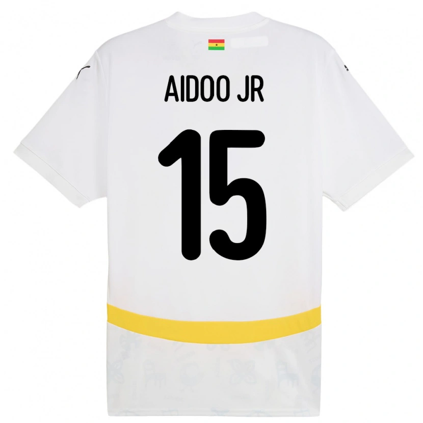 Danxen Heren Ghana Joseph Aidoo #15 Wit Thuisshirt Thuistenue 24-26 T-Shirt
