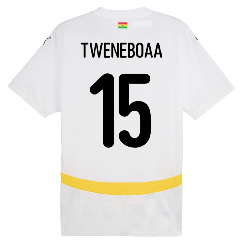 Danxen Heren Ghana Justice Tweneboaa #15 Wit Thuisshirt Thuistenue 24-26 T-Shirt