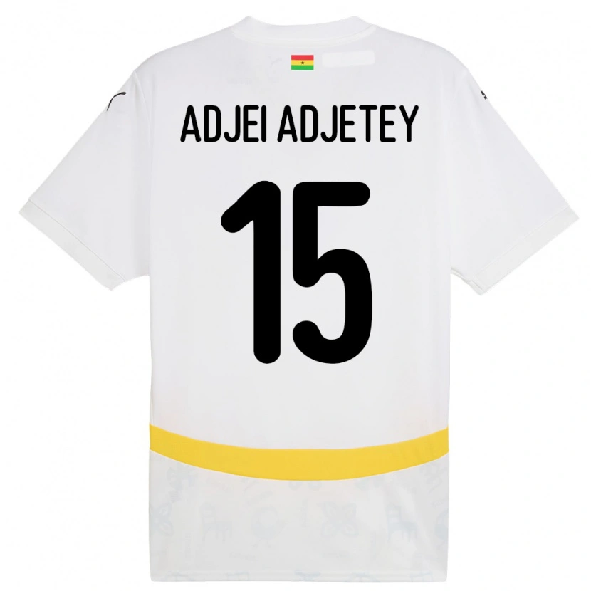 Danxen Heren Ghana Jonas Adjei Adjetey #15 Wit Thuisshirt Thuistenue 24-26 T-Shirt