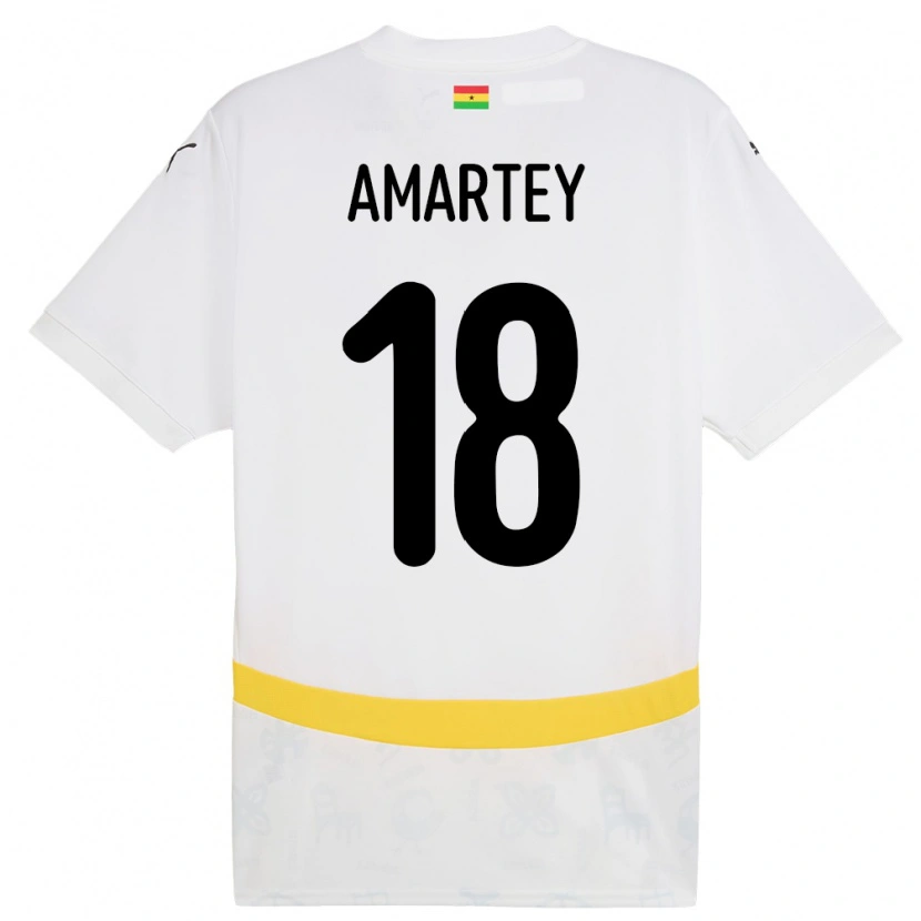 Danxen Heren Ghana Daniel Amartey #18 Wit Thuisshirt Thuistenue 24-26 T-Shirt