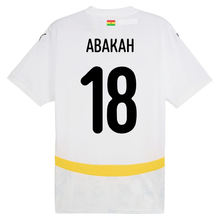 Danxen Heren Ghana Philomena Abakah #18 Wit Thuisshirt Thuistenue 24-26 T-Shirt