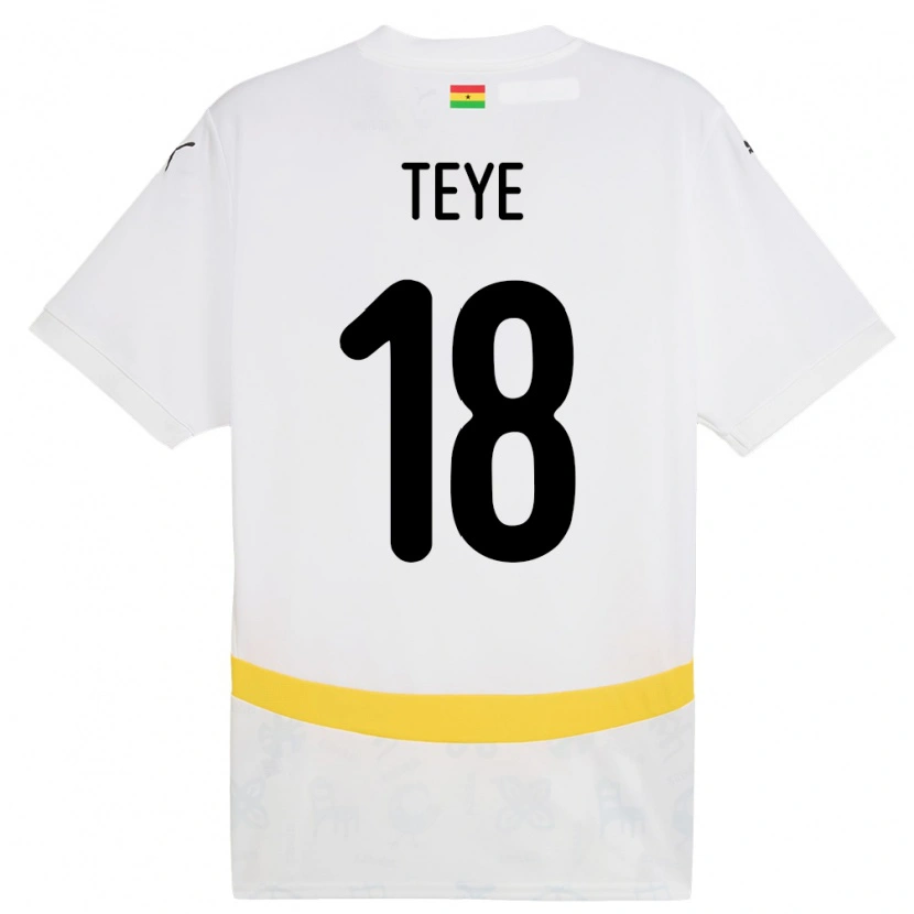 Danxen Heren Ghana Suzzy Teye #18 Wit Thuisshirt Thuistenue 24-26 T-Shirt