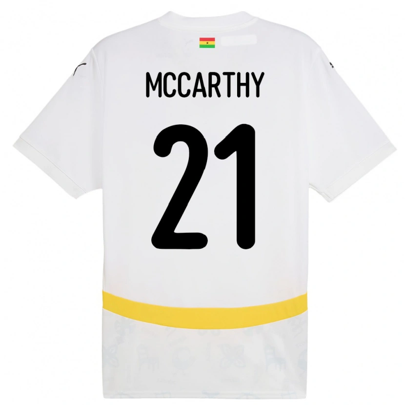 Danxen Heren Ghana Kerrie Mccarthy #21 Wit Thuisshirt Thuistenue 24-26 T-Shirt
