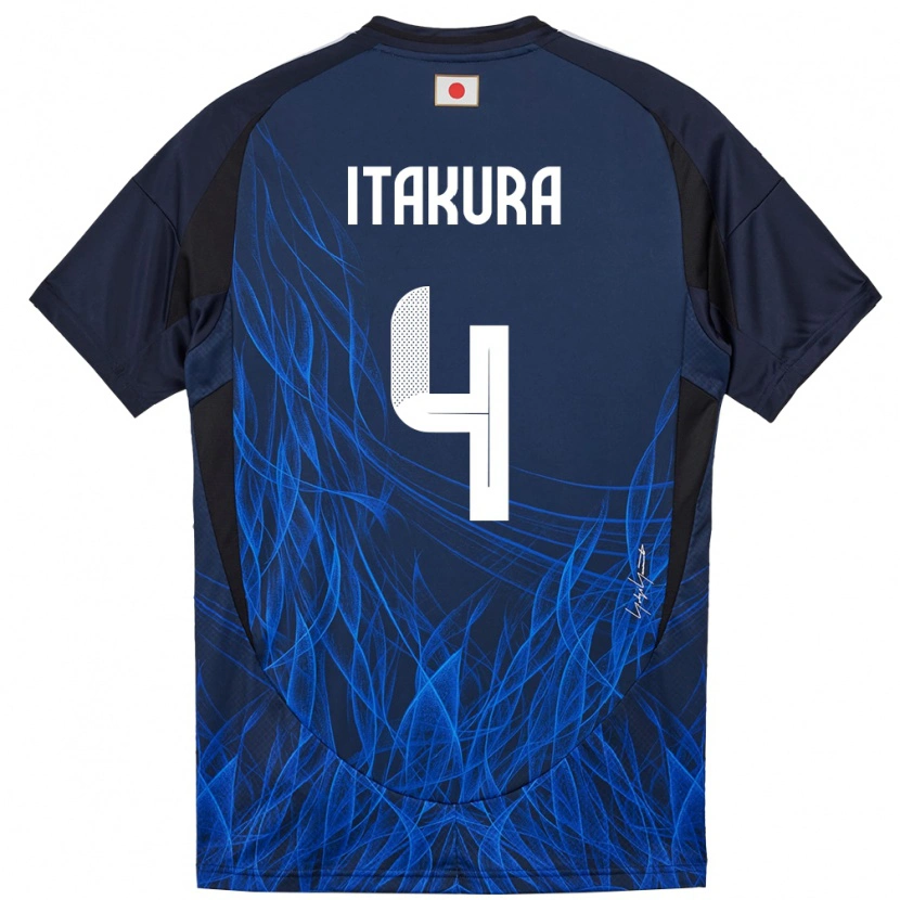 Danxen Heren Japan Ko Itakura #4 Donkerblauw Thuisshirt Thuistenue 24-26 T-Shirt