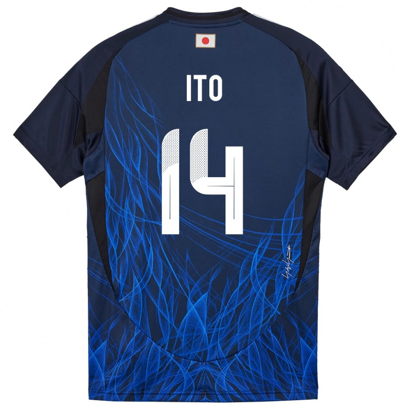 Danxen Heren Japan Junya Ito #14 Donkerblauw Thuisshirt Thuistenue 24-26 T-Shirt