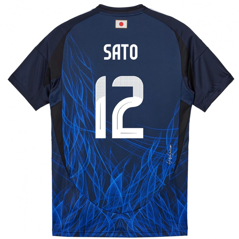 Danxen Heren Japan Rikuto Sato #12 Donkerblauw Thuisshirt Thuistenue 24-26 T-Shirt