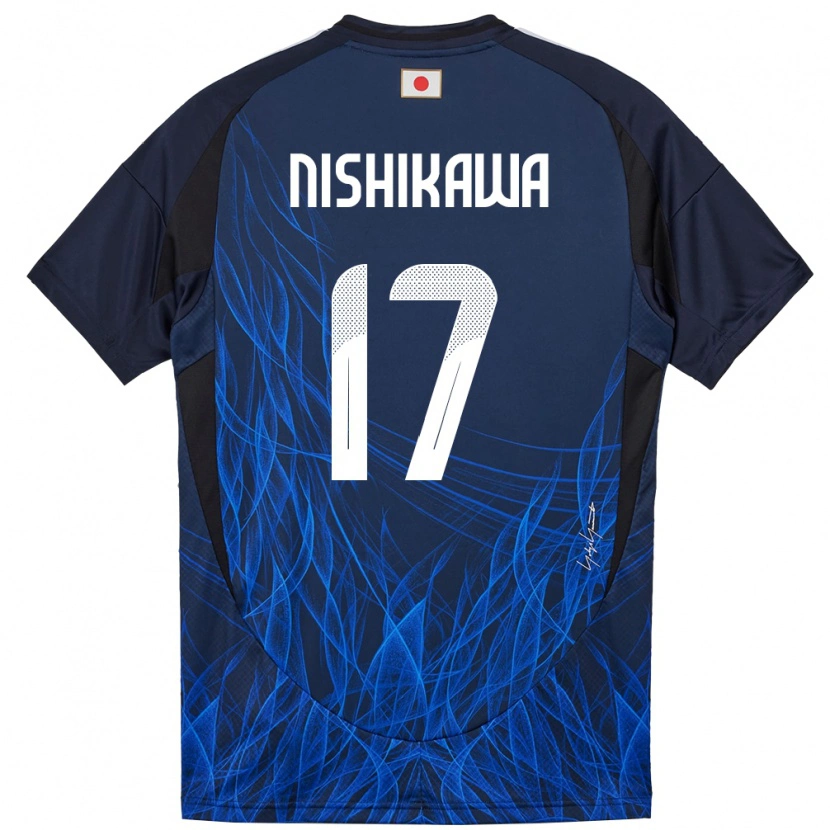 Danxen Heren Japan Jun Nishikawa #17 Donkerblauw Thuisshirt Thuistenue 24-26 T-Shirt