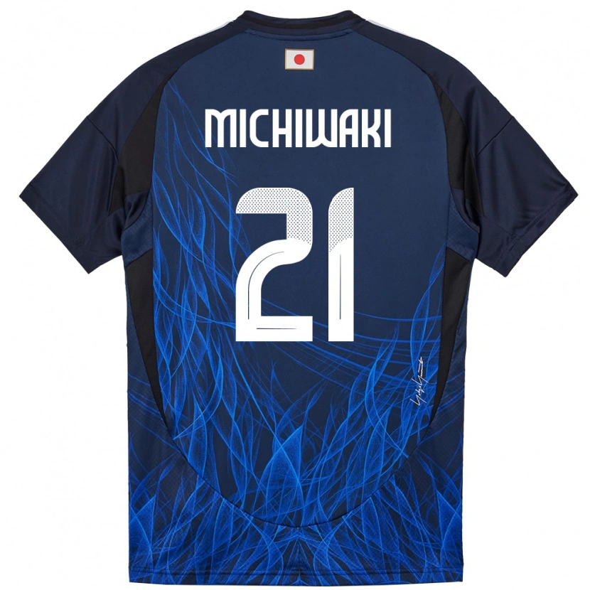 Danxen Heren Japan Yutaka Michiwaki #21 Donkerblauw Thuisshirt Thuistenue 24-26 T-Shirt