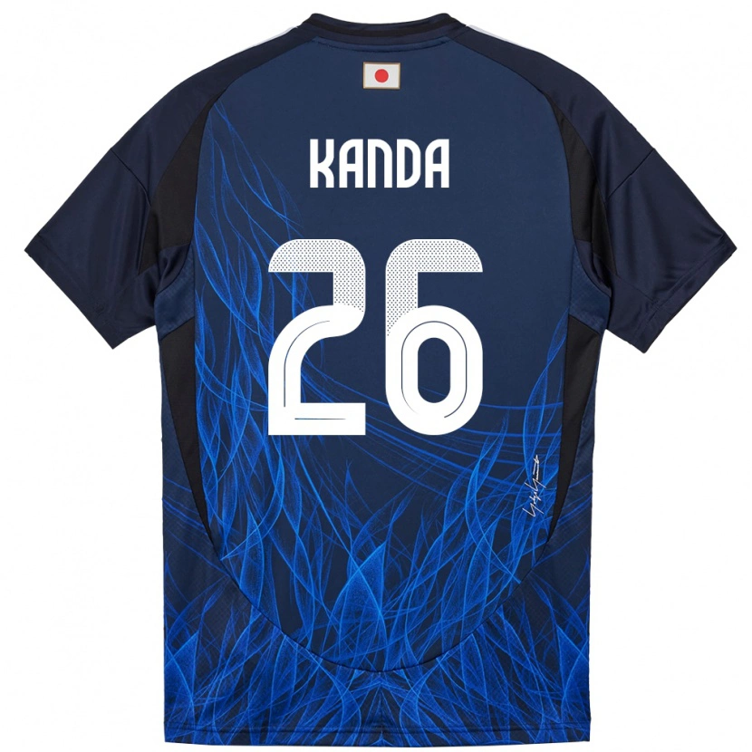 Danxen Heren Japan Hiroto Kanda #26 Donkerblauw Thuisshirt Thuistenue 24-26 T-Shirt