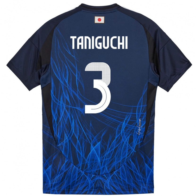 Danxen Heren Japan Shogo Taniguchi #3 Donkerblauw Thuisshirt Thuistenue 24-26 T-Shirt