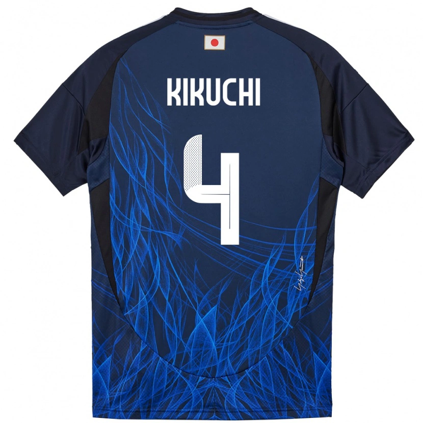 Danxen Heren Japan Shuta Kikuchi #4 Donkerblauw Thuisshirt Thuistenue 24-26 T-Shirt